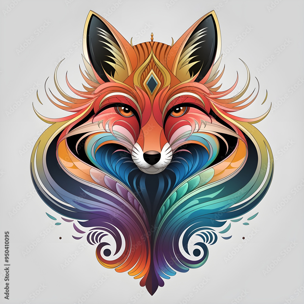 Create a highly detailed and colorful mandala-style wolf head with intricate patterns and symmetrical design. Create a highly detailed and colorful mandala-style wolf head with intricate patterns and symmetrical design.