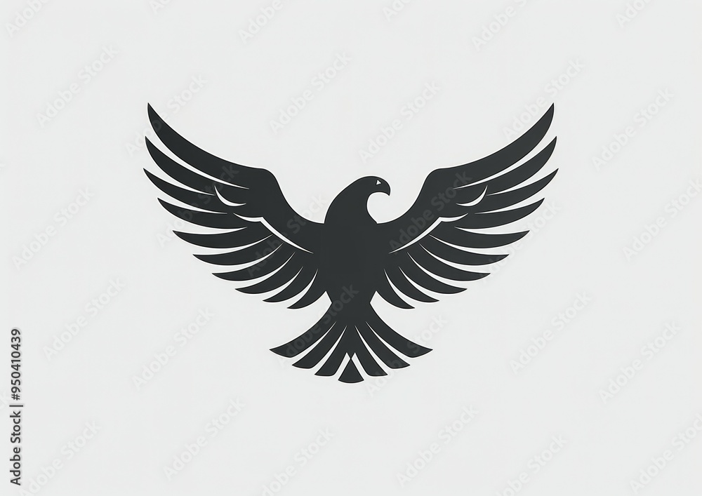 Obraz premium Eagle Hawk Silhouette Vector Art Illustration Design