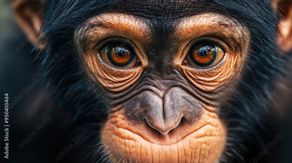 Close-Up Portrait of a Young Chimpanzee Close-Up Portrait of a Young Chimpanzee