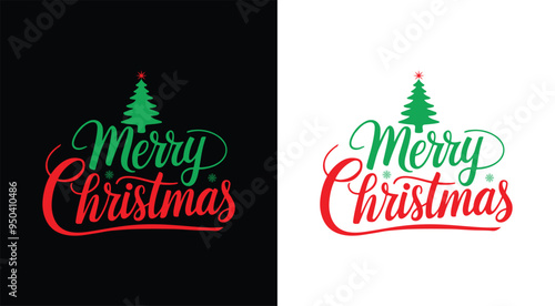 Merry Christmas  Typography, Lettering t-shirt design