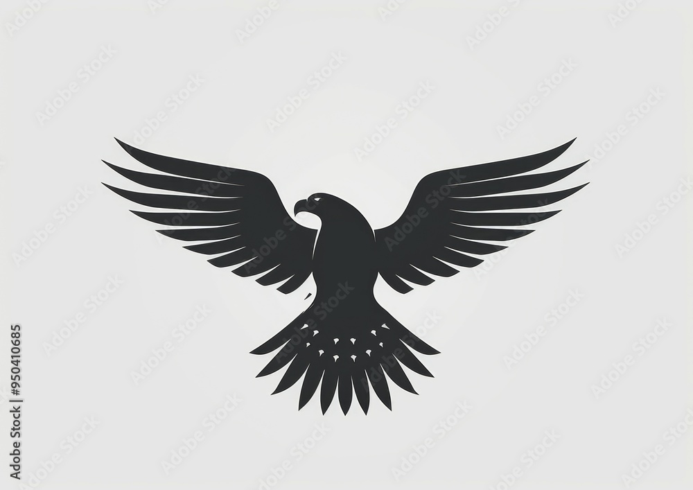 Fototapeta premium Eagle Hawk Silhouette Vector Art Illustration Design