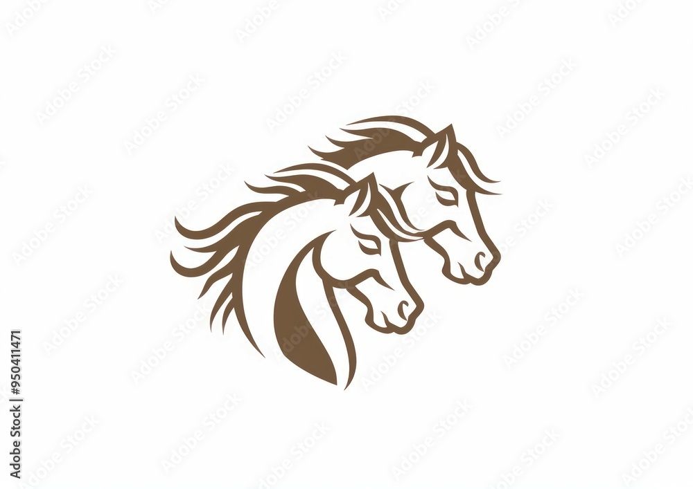 Vector silhouette of two horse heads, perfect for photos and stickers Vector silhouette of two horse heads, perfect for photos and stickers