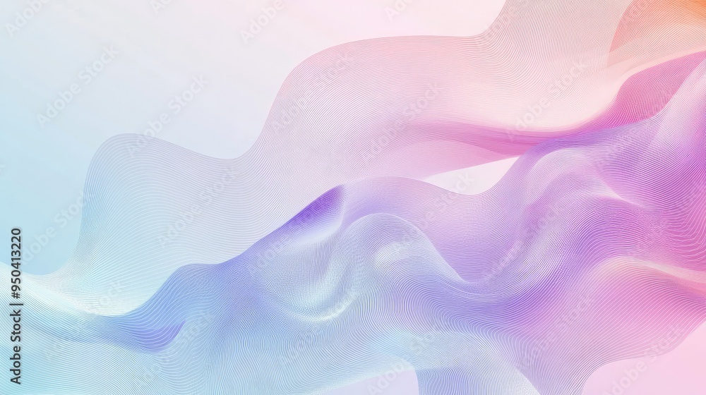 Minimalistic vector background with flowing wavy lines in pastel colors, creating a sense of movement Minimalistic vector background with flowing wavy lines in pastel colors, creating a sense of movement