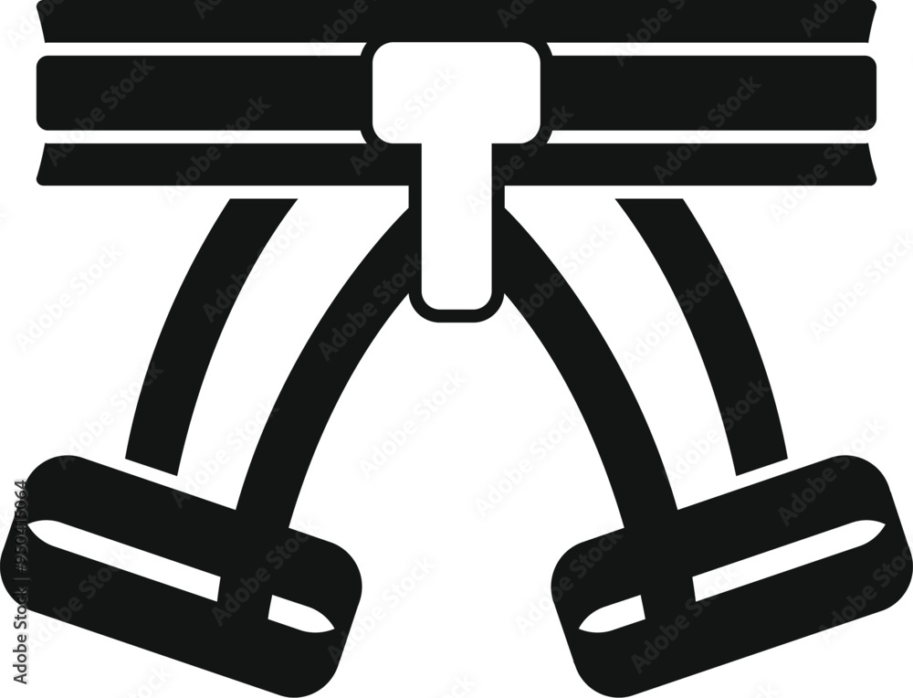 Foto This simple black and white vector icon represents a climbing harness, essential