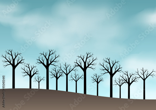 Forest Fire. Wildfire. Burning Forest. Vector Illustration. 