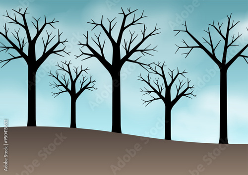 Forest Fire. Wildfire. Burning Forest. Vector Illustration. 
