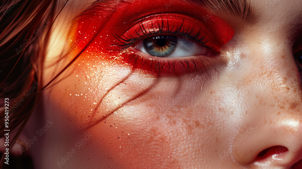 closeup orange makeup eyes closeup orange makeup eyes