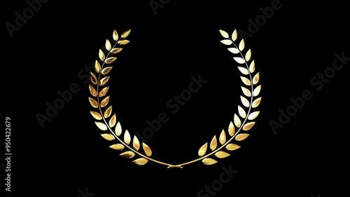 Golden Award wreath Animation. Animated Laurel Wreath photo