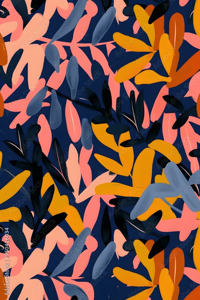 Obraz premium Abstract Floral Seamless Pattern