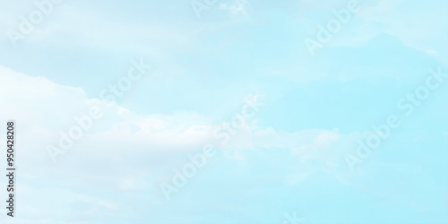sunny sky blue light watercolor background. Aquarelle painting brush effect card paper textured canvas cloudy smoke space for text, entertaining card, template. aquamarine color graphics illustration
