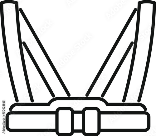 Baby sling harness icon outline vector. Newborn sling holding kid. Child carrier