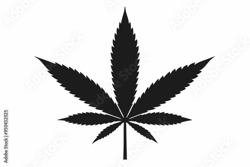 Marijuana cannabis hemp leaf icon, Marijuana leaf vector silhouette
