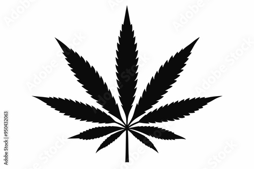 Marijuana cannabis hemp leaf icon, Marijuana leaf vector silhouette
