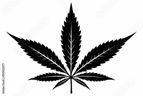 Marijuana cannabis hemp leaf icon, Marijuana leaf vector silhouette
