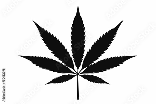 Marijuana cannabis hemp leaf icon, Marijuana leaf vector silhouette
