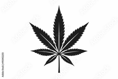 Marijuana cannabis hemp leaf icon, Marijuana leaf vector silhouette
