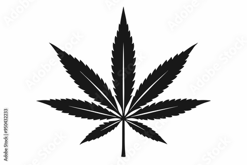 Marijuana cannabis hemp leaf icon, Marijuana leaf vector silhouette
