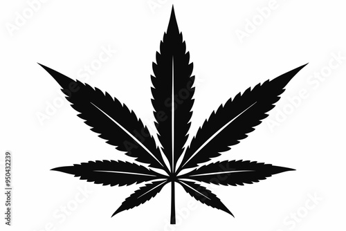 Marijuana cannabis hemp leaf icon, Marijuana leaf vector silhouette
