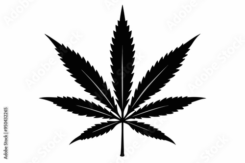 Marijuana cannabis hemp leaf icon, Marijuana leaf vector silhouette
