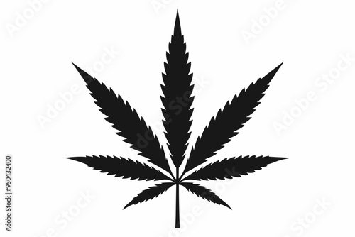 Marijuana cannabis hemp leaf icon, Marijuana leaf vector silhouette
