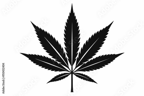 Marijuana cannabis hemp leaf icon, Marijuana leaf vector silhouette
