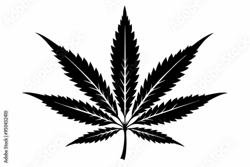 Marijuana cannabis hemp leaf icon, Marijuana leaf vector silhouette
