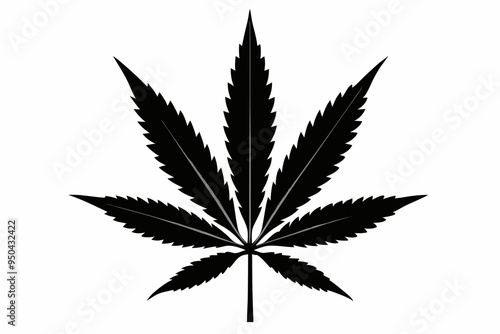 Marijuana cannabis hemp leaf icon, Marijuana leaf vector silhouette
