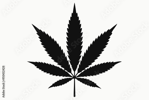 Marijuana cannabis hemp leaf icon, Marijuana leaf vector silhouette
