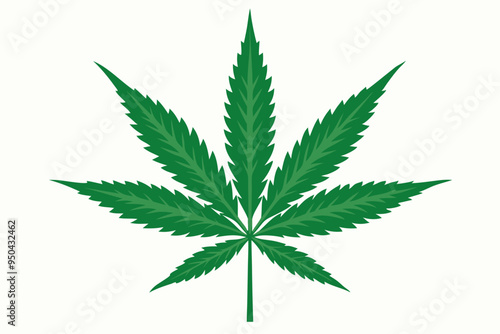 Marijuana cannabis hemp leaf icon, Marijuana leaf vector silhouette
