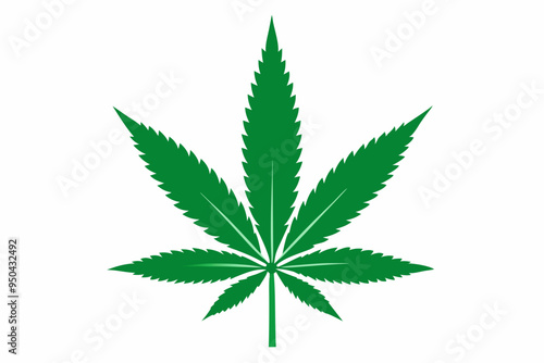 Marijuana cannabis hemp leaf icon, Marijuana leaf vector silhouette
