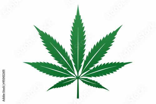 Marijuana cannabis hemp leaf icon, Marijuana leaf vector silhouette
