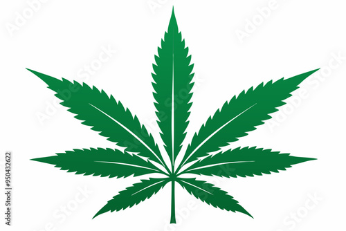 Marijuana cannabis hemp leaf icon, Marijuana leaf vector silhouette
