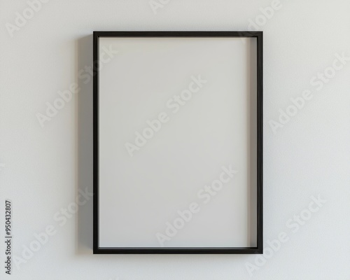 A Black Frame Against a White Wall Minimalist Perspective Centered Composition Empty Canvas Potential and Opportunity