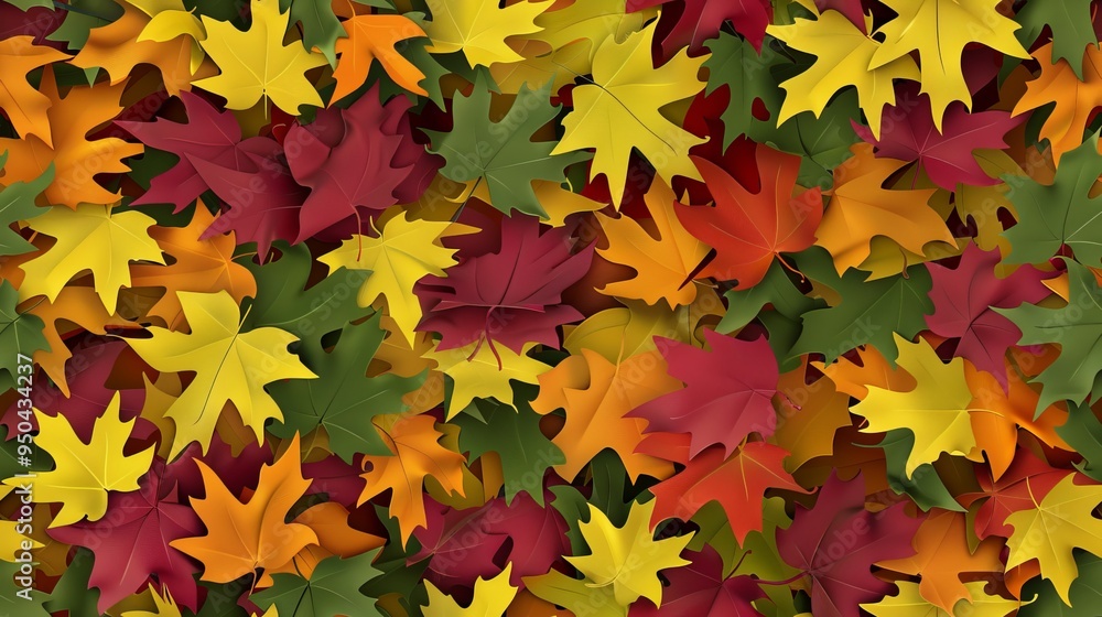Autumn-Themed Game Style Maple Leaf Pattern. AI generated illustration Autumn-Themed Game Style Maple Leaf Pattern. AI generated illustration