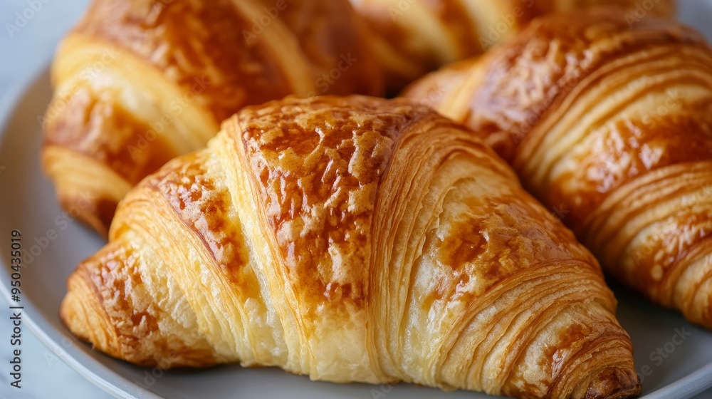 27080743 01 Croissants: Close-up of golden, buttery croissants on a plate, set against a plain background. --ar 16:9 --v 6.1 Job ID: 8c111018-0436-4cbb-be57-396e58bddbf4 27080743 01 Croissants: Close-up of golden, buttery croissants on a plate, set against a plain background. --ar 16:9 --v 6.1 Job ID: 8c111018-0436-4cbb-be57-396e58bddbf4