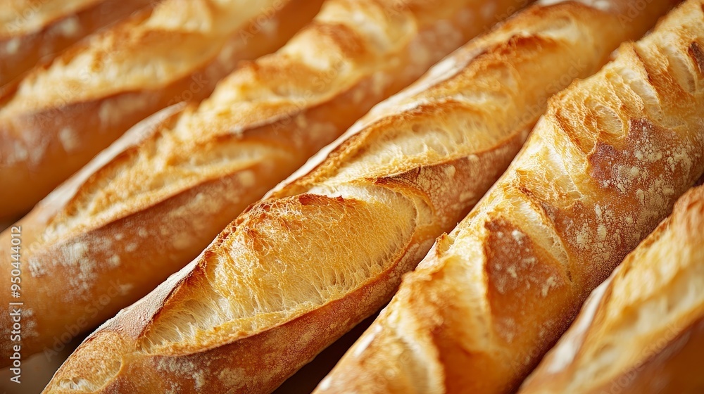 thin French baguettes, with a simple backdrop, showing their crisp, golden crust. thin French baguettes, with a simple backdrop, showing their crisp, golden crust.