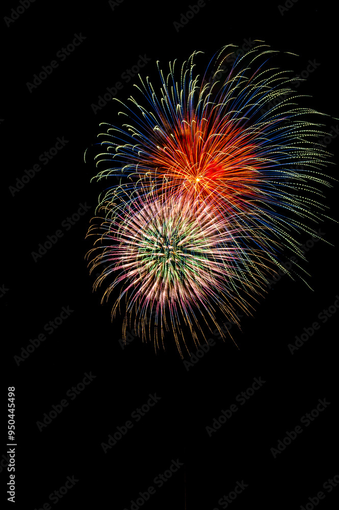 colourful firework display set for celebration happy new year and merry christmas and fireworks on black background colourful firework display set for celebration happy new year and merry christmas and fireworks on black background