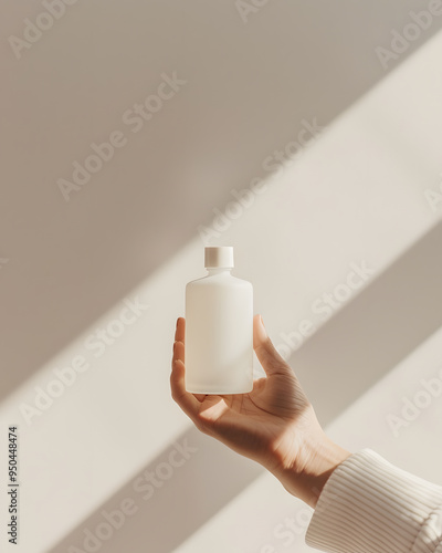 person with perfume bottle