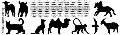 animal silhouette vector set collection outline shape