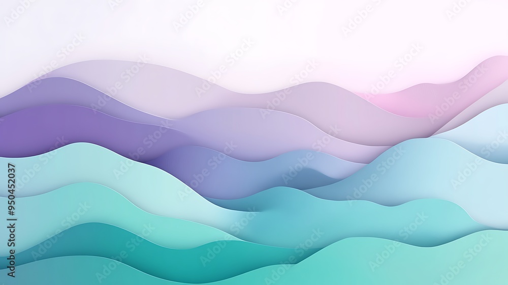 Fototapeta premium Abstract Colorful Paper Cut Waves Background