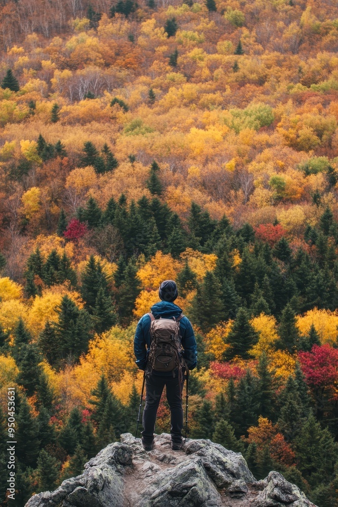 Autumn Adventure: A Hiker's Breathtaking View of the Fall Foliage Autumn Adventure: A Hiker's Breathtaking View of the Fall Foliage