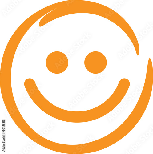 a smiley face in an orange circle
