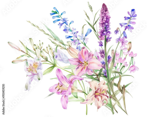 A vibrant bouquet of various flowers in soft colors, showcasing nature's beauty.