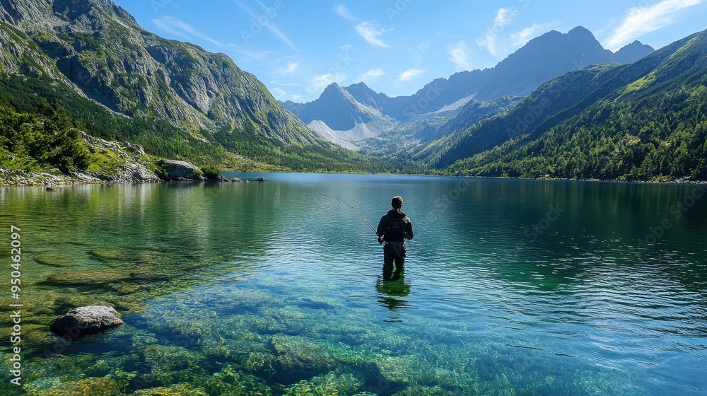 Serene Mountain Lake Reflection in the Alps Serene Mountain Lake Reflection in the Alps