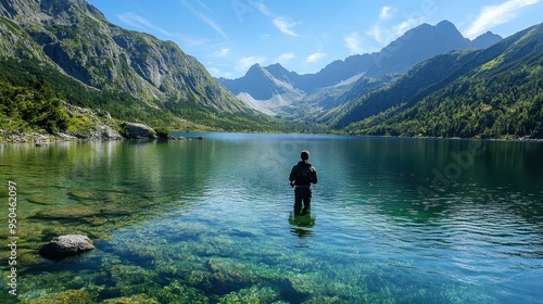 Serene Mountain Lake Reflection in the Alps