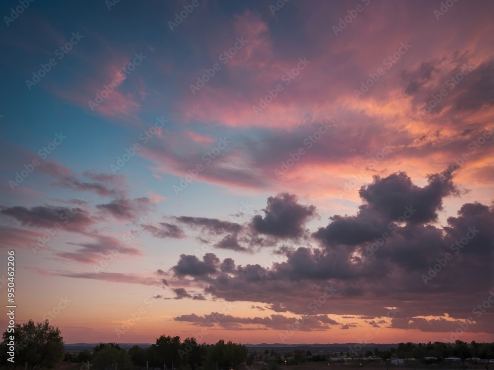 A blurred image of a pink and blue sky with cloudy and sunny areas. A blurred image of a pink and blue sky with cloudy and sunny areas.