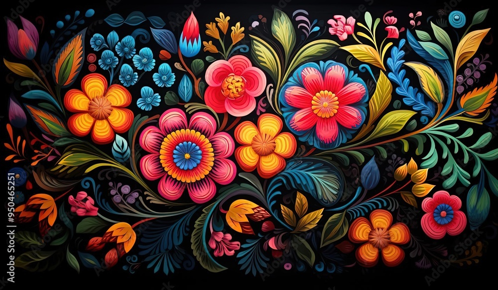 an abstract image of colorful flower designs an abstract image of colorful flower designs
