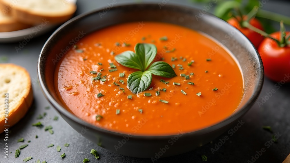 Comforting Tomato Soup with Crusty Bread Comforting Tomato Soup with Crusty Bread