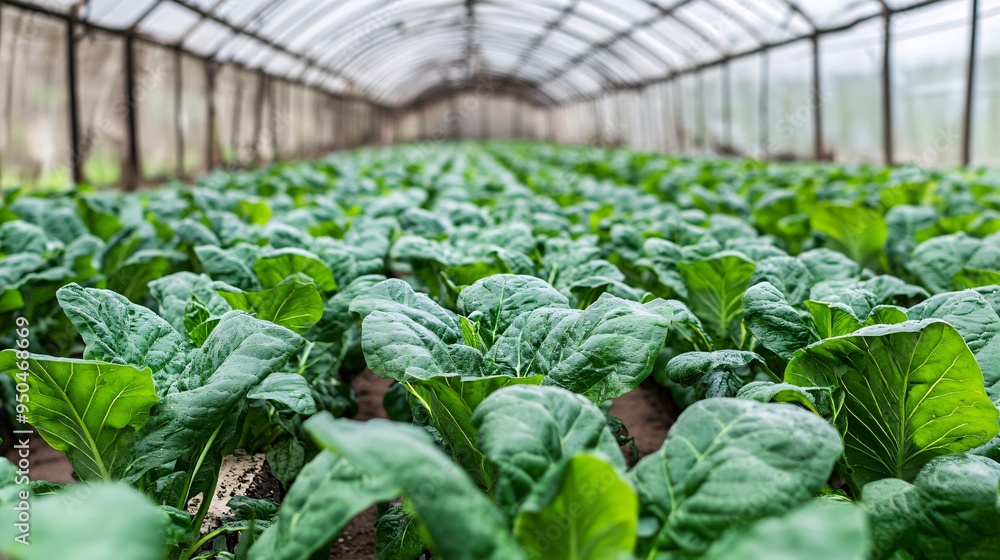 An advanced AI system controlling the growth of crops in a high-tech greenhouse. The AI is monitoring and adjusting environmental factors like light, temperature, and humidity, ensuring that each An advanced AI system controlling the growth of crops in a high-tech greenhouse. The AI is monitoring and adjusting environmental factors like light, temperature, and humidity, ensuring that each