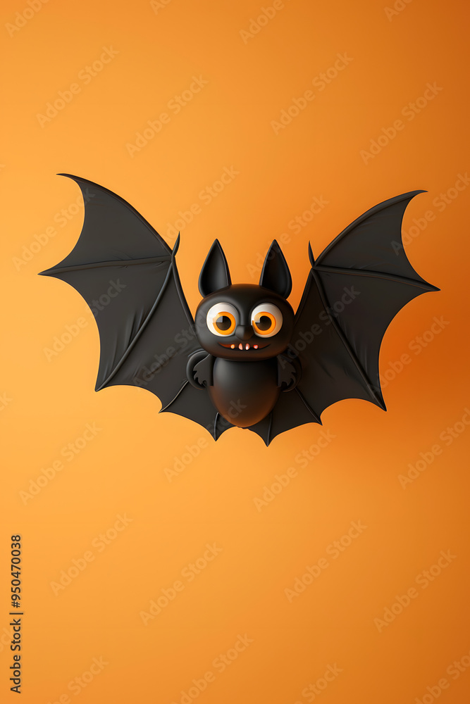 Cute 3d cartoon of halloween bat on background. Cute 3d cartoon of halloween bat on background.